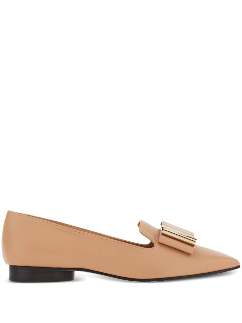 Ferragamo bow-detailing leather loafers - Neutrals von Ferragamo