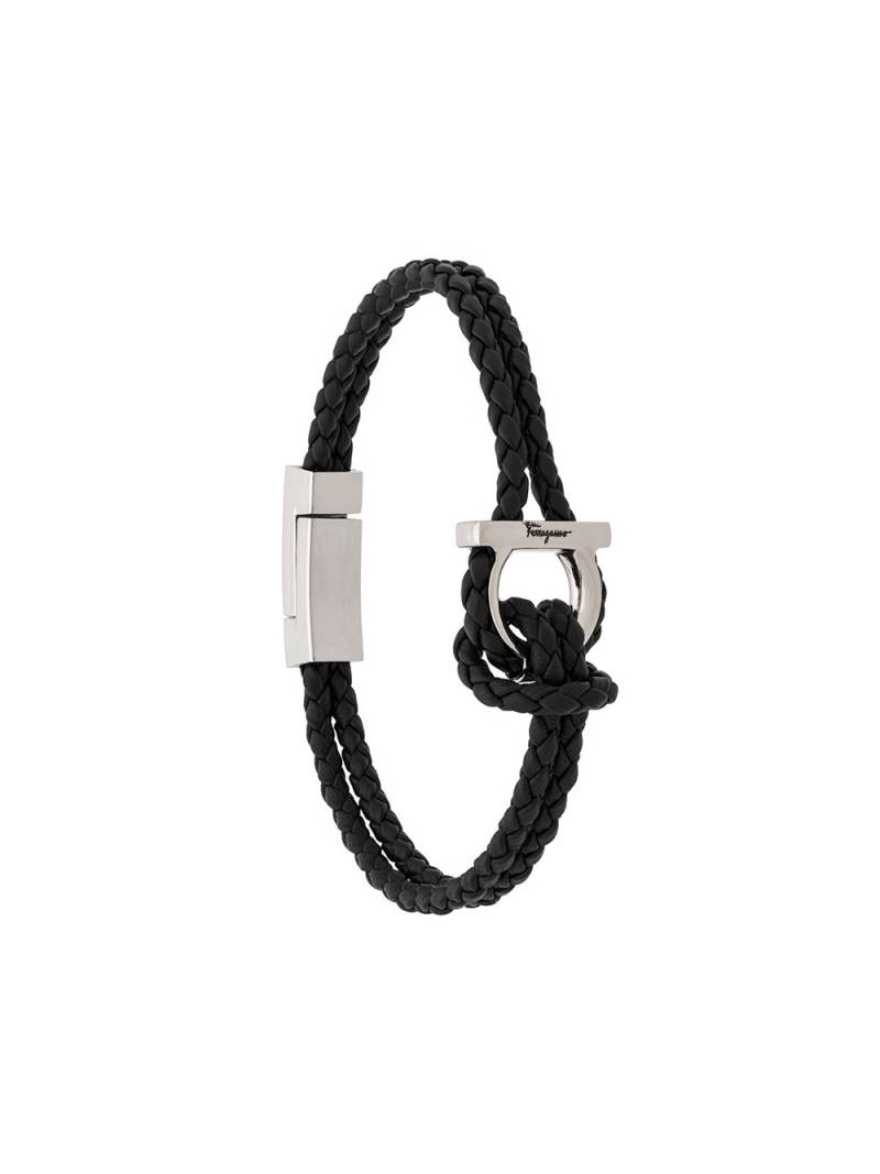 Ferragamo braided Gancini bracelet - Black von Ferragamo