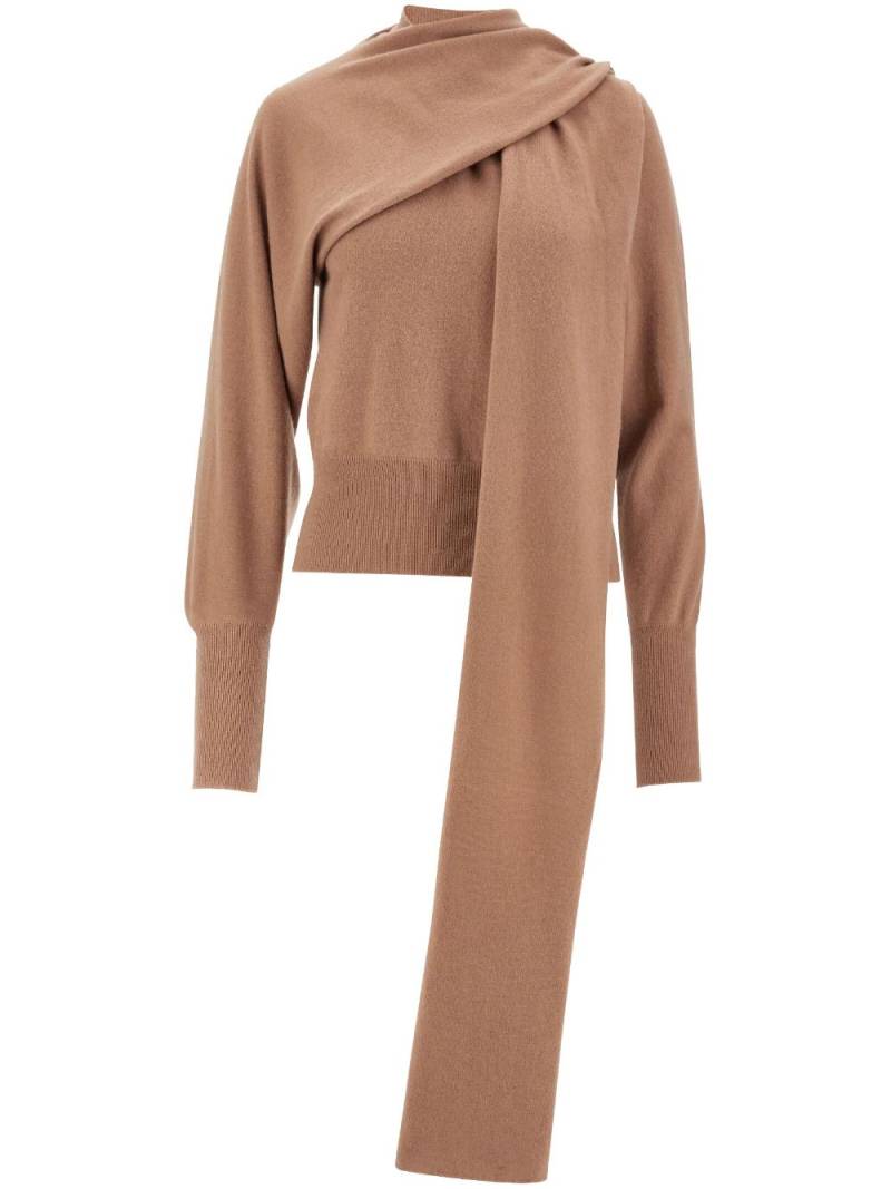 Ferragamo cashmere scarf jumper - Neutrals von Ferragamo