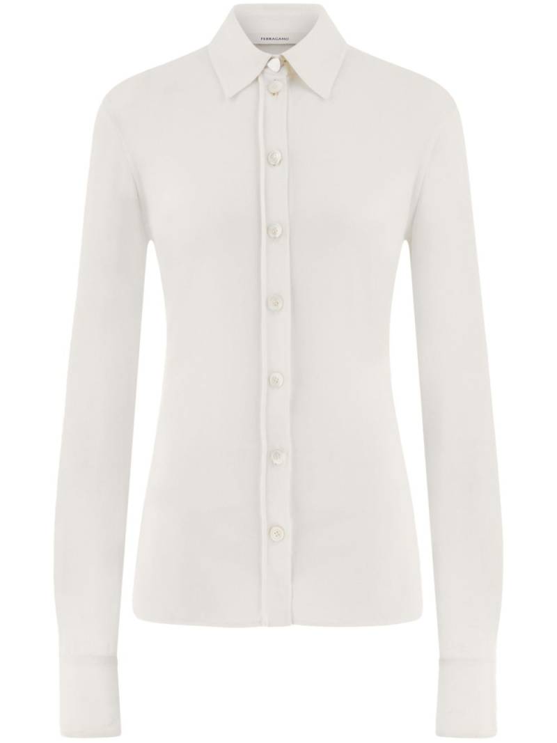 Ferragamo classic-collar jersey shirt - White von Ferragamo