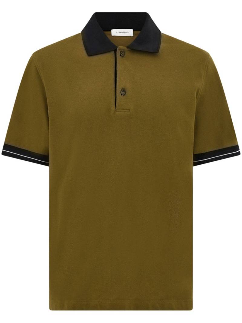 Ferragamo contrast polo shirt - Green von Ferragamo