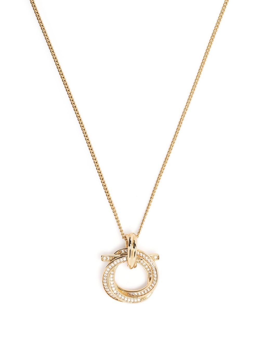 Ferragamo crystal-embellished pendant necklace - Gold von Ferragamo
