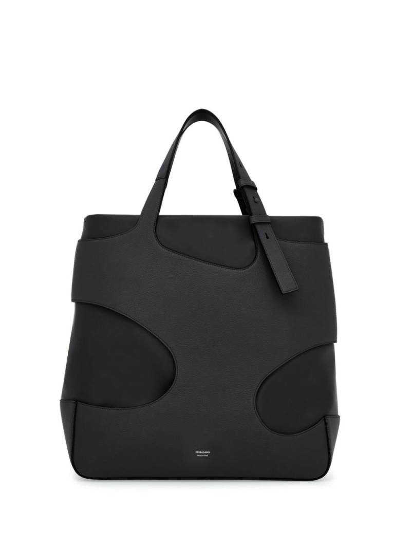 Ferragamo cut-out detail padded tote bag - Black von Ferragamo