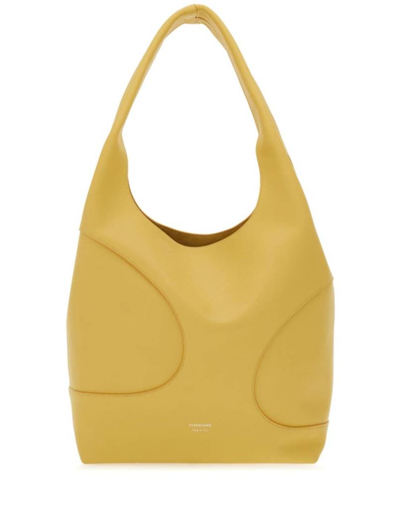 Ferragamo debossed-logo panelled leather bag - Yellow von Ferragamo