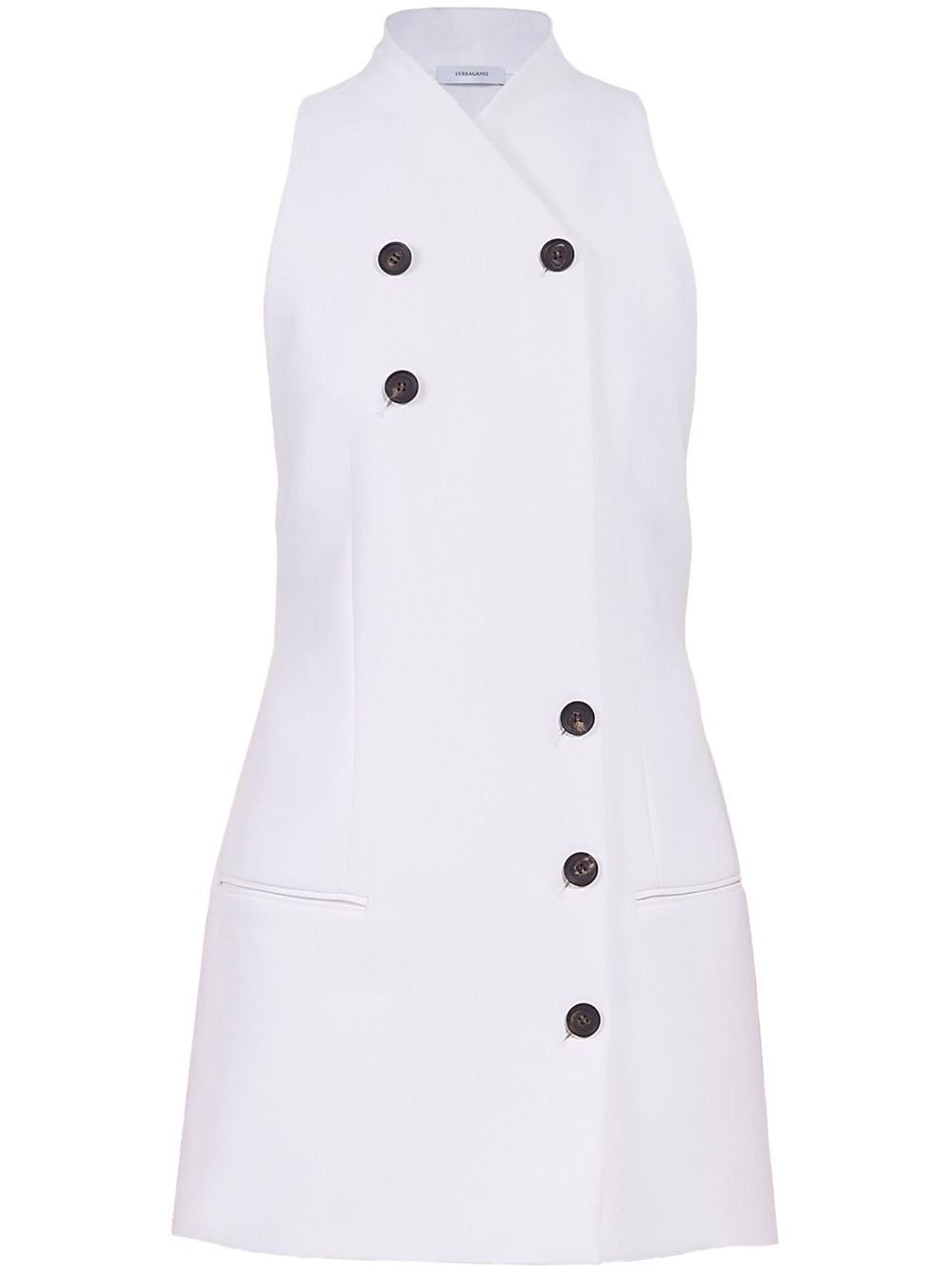 Ferragamo double-breasted sleeveless dress - White von Ferragamo