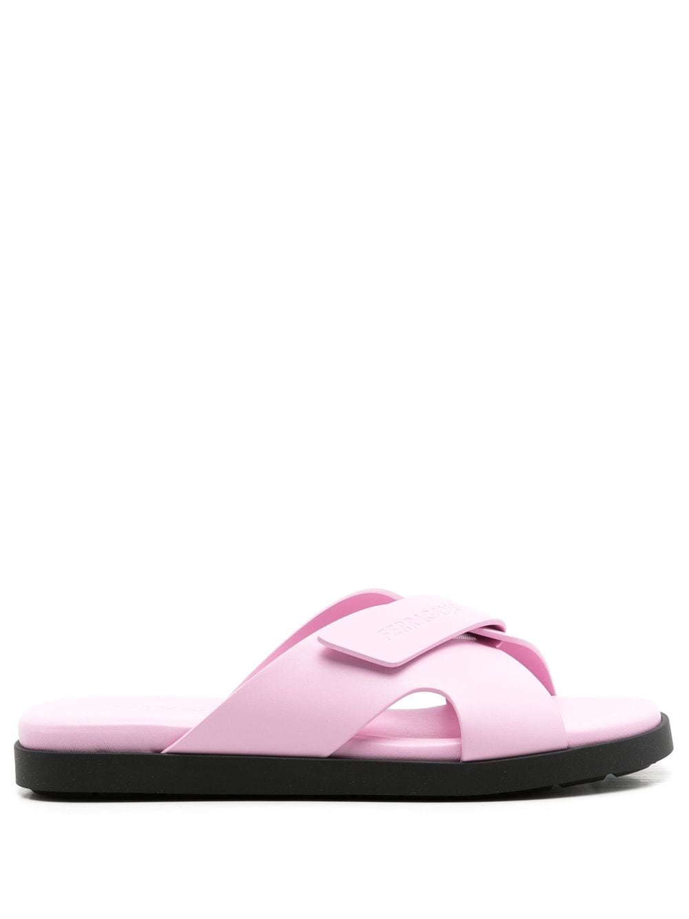 Ferragamo embossed-logo crossover-strap sandals - Pink von Ferragamo