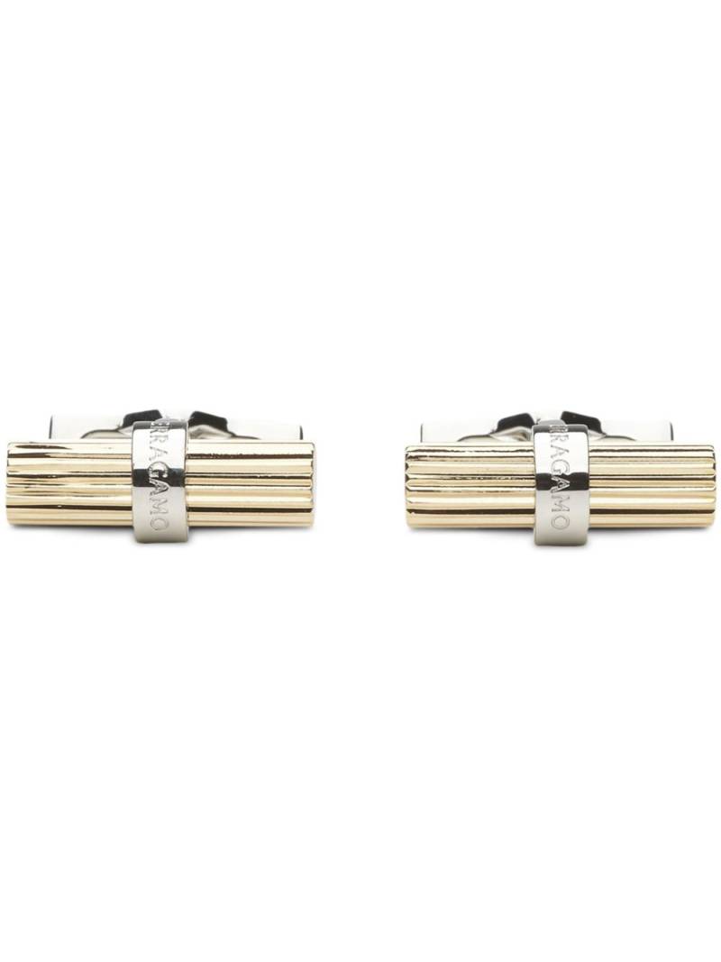 Ferragamo engraved-logo cufflinks - Gold von Ferragamo