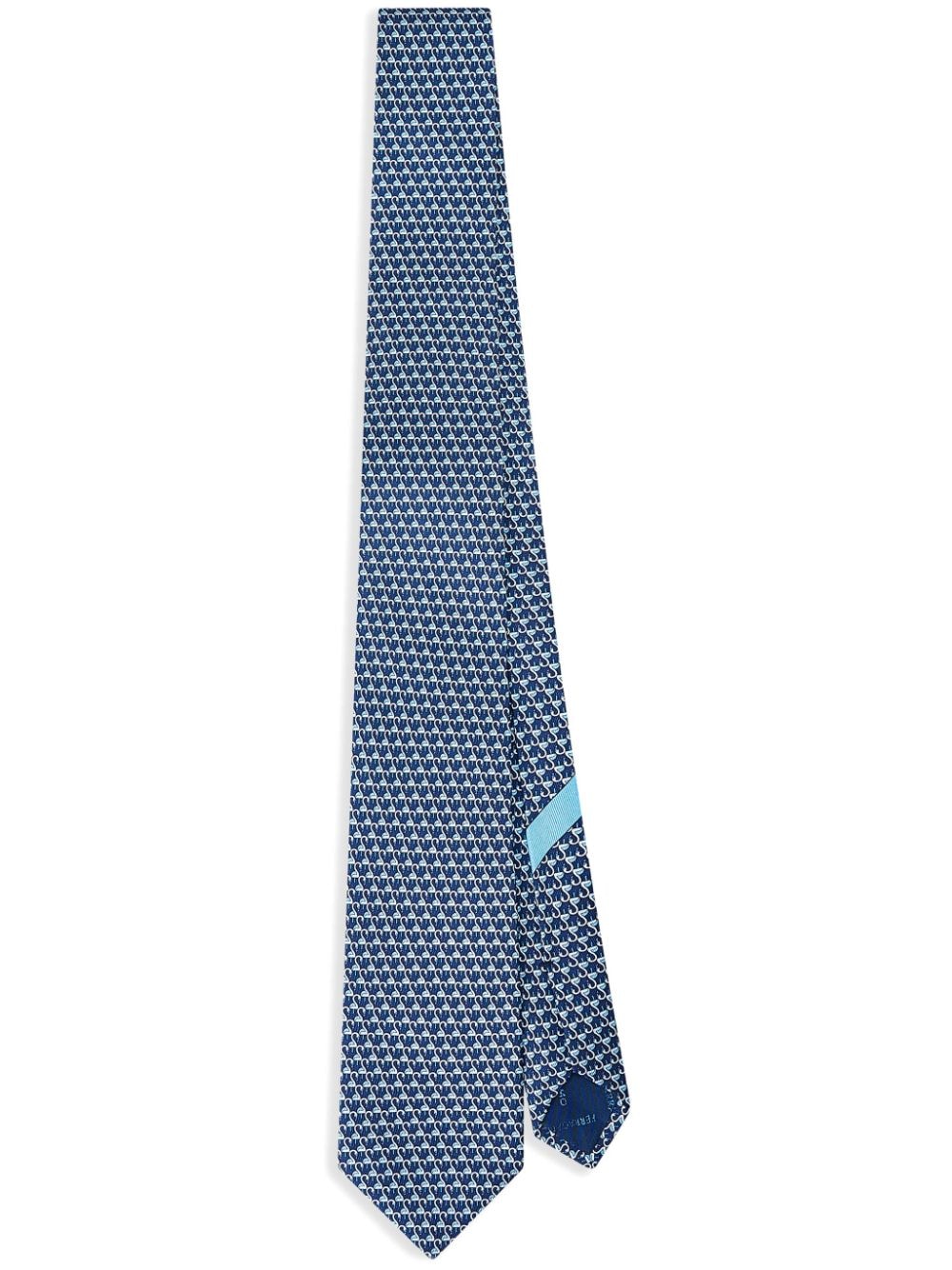 Ferragamo flamingo-print tie - Blue von Ferragamo