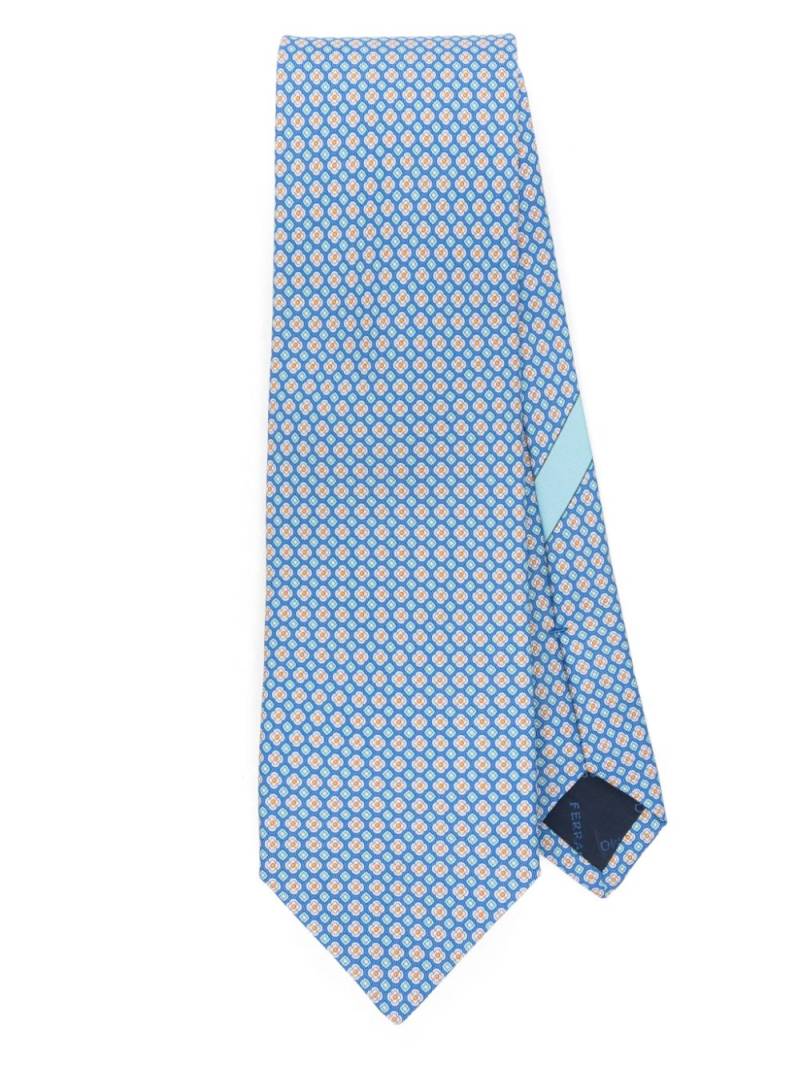 Ferragamo floral-print silk tie - Blue von Ferragamo