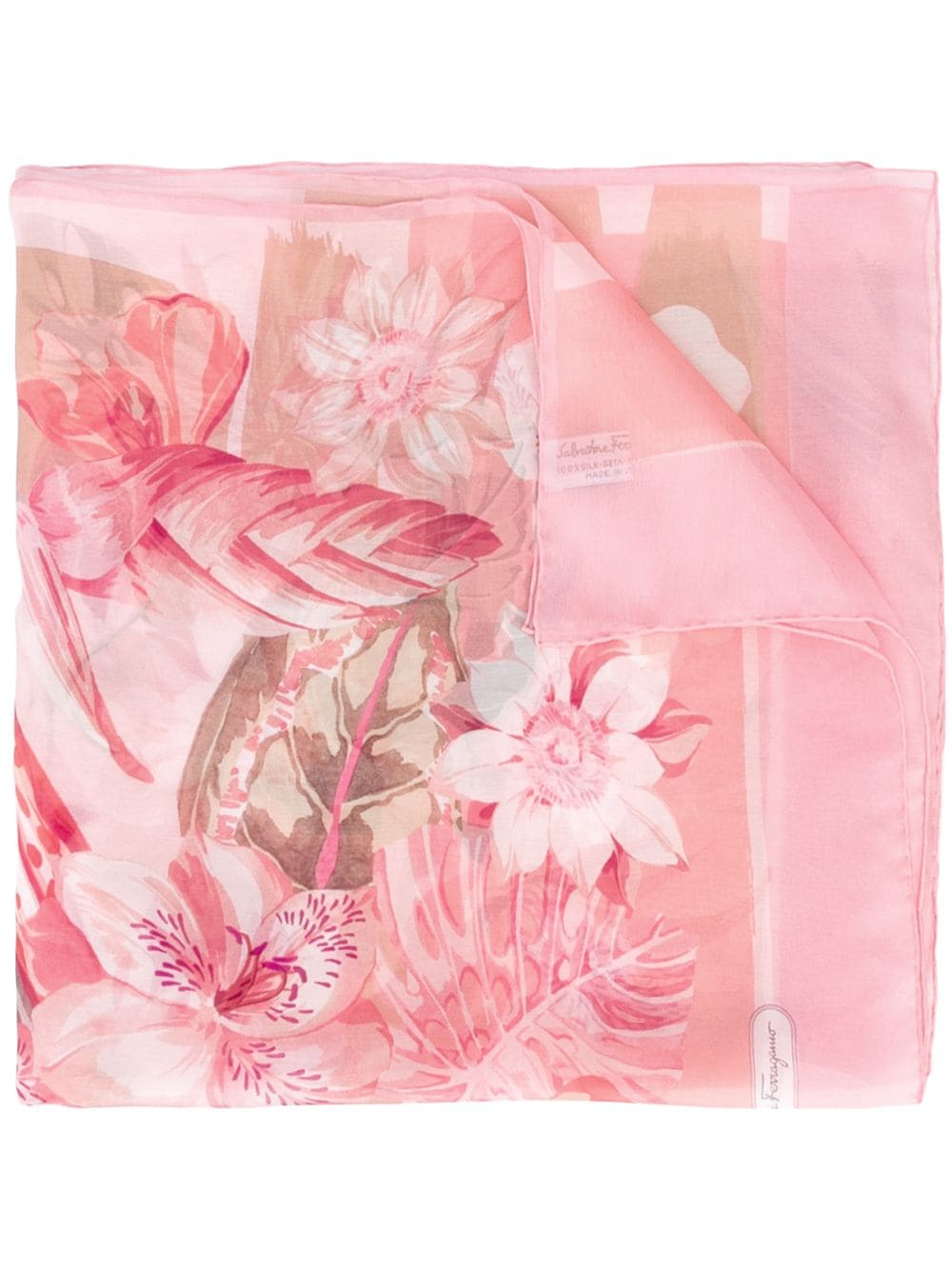 Ferragamo floral printed scarf - Pink von Ferragamo