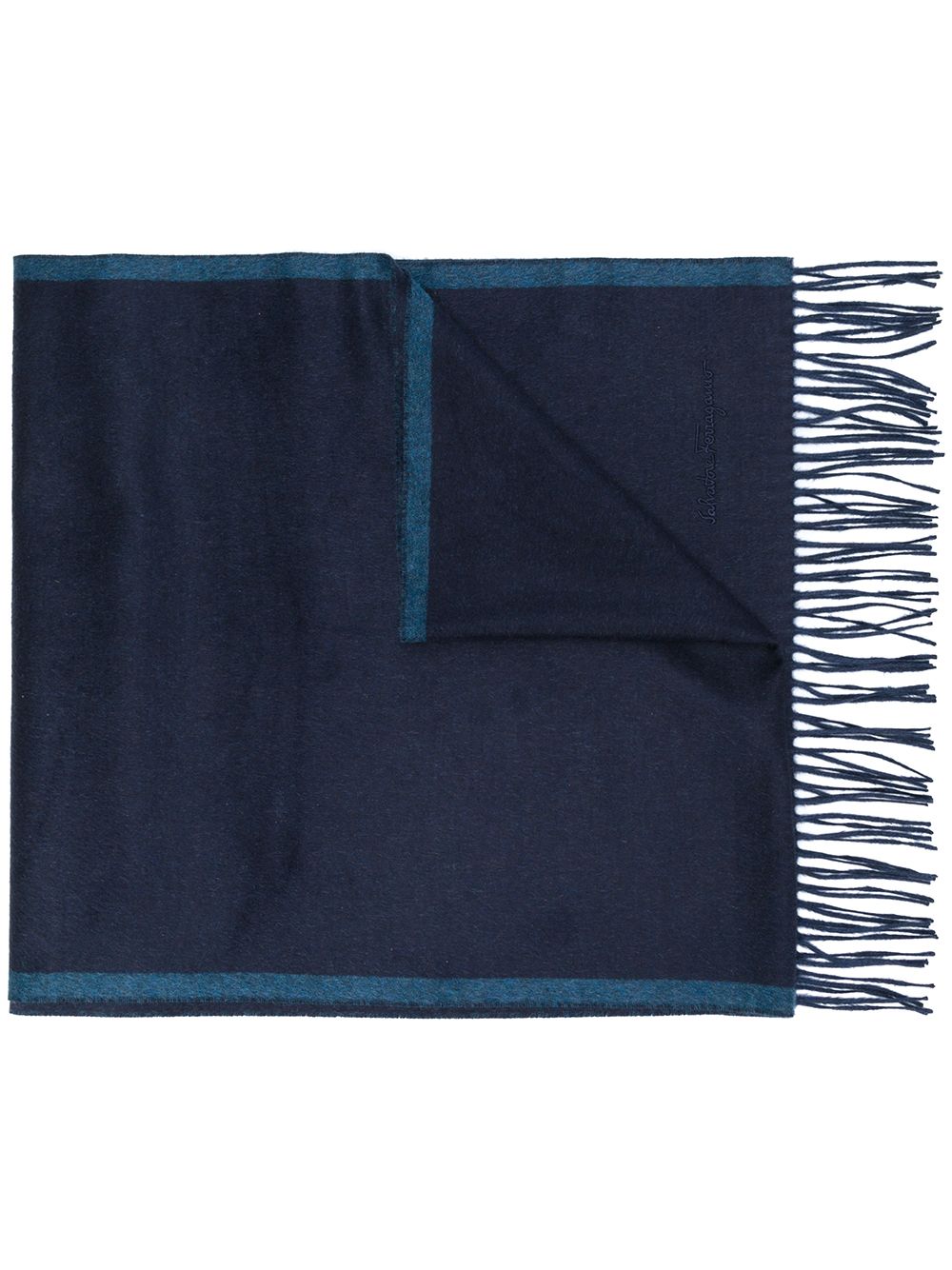 Ferragamo fringed scarf - Blue von Ferragamo