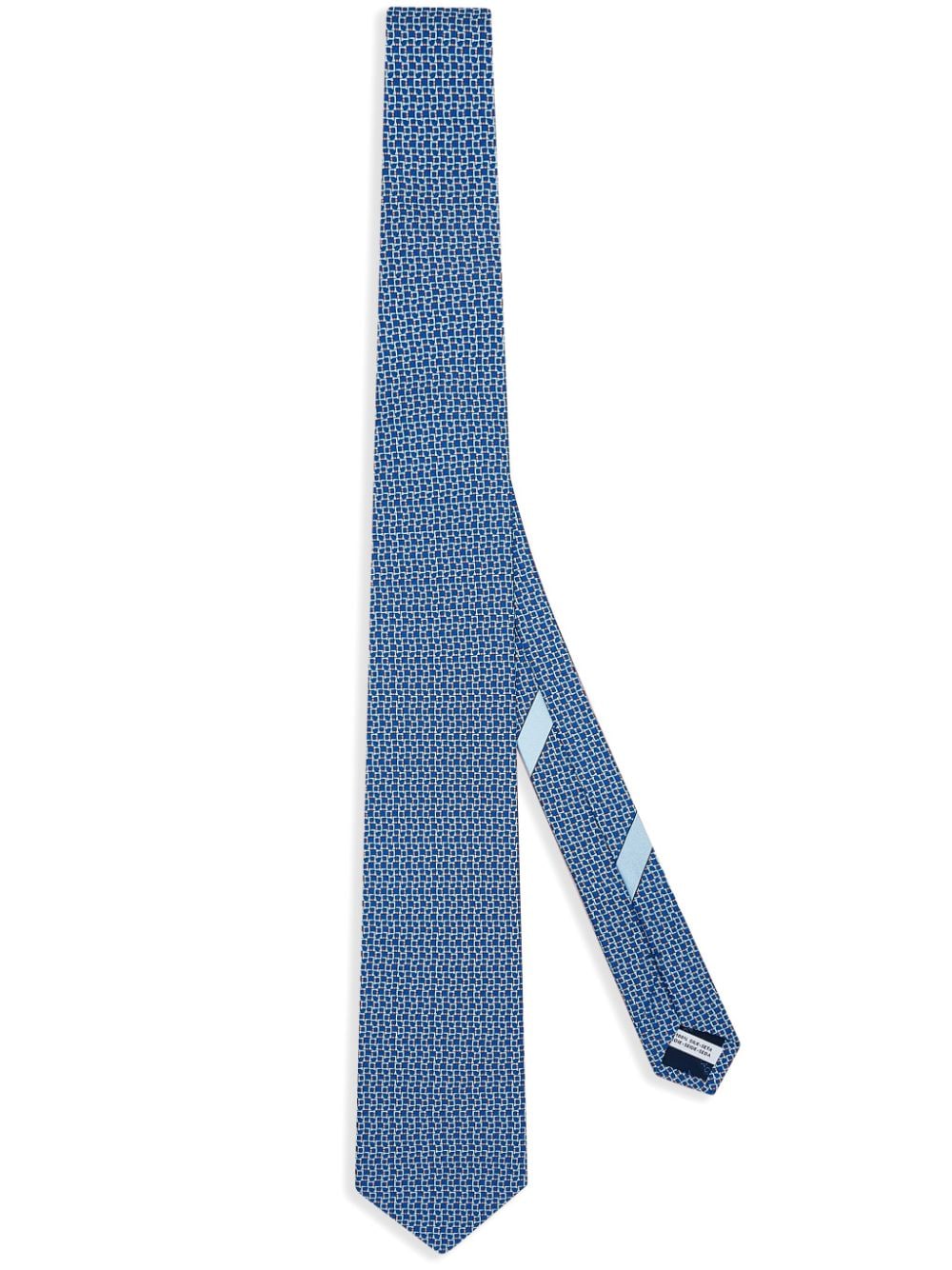 Ferragamo geometric-print silk tie - Blue von Ferragamo