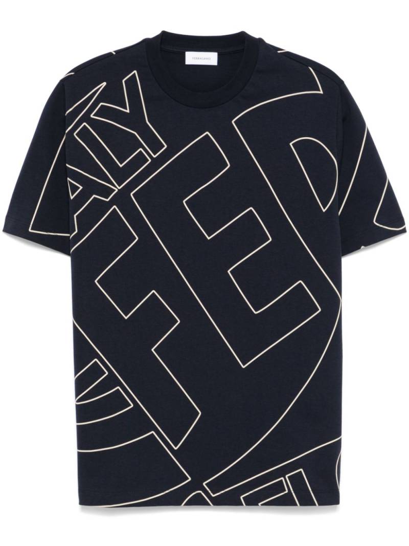 Ferragamo graphic-print T-shirt - Blue von Ferragamo