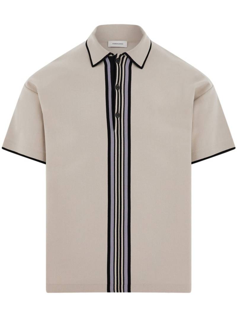 Ferragamo grey short sleeved polo shirt von Ferragamo