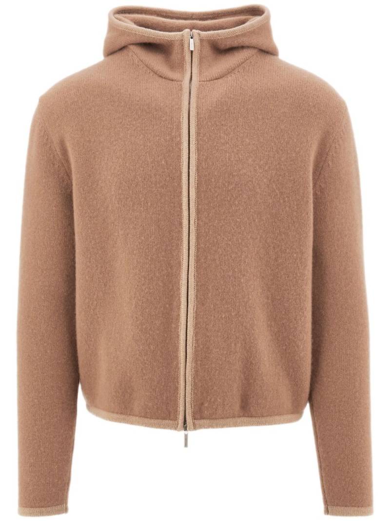 Ferragamo hooded cashmere jacket - Neutrals von Ferragamo