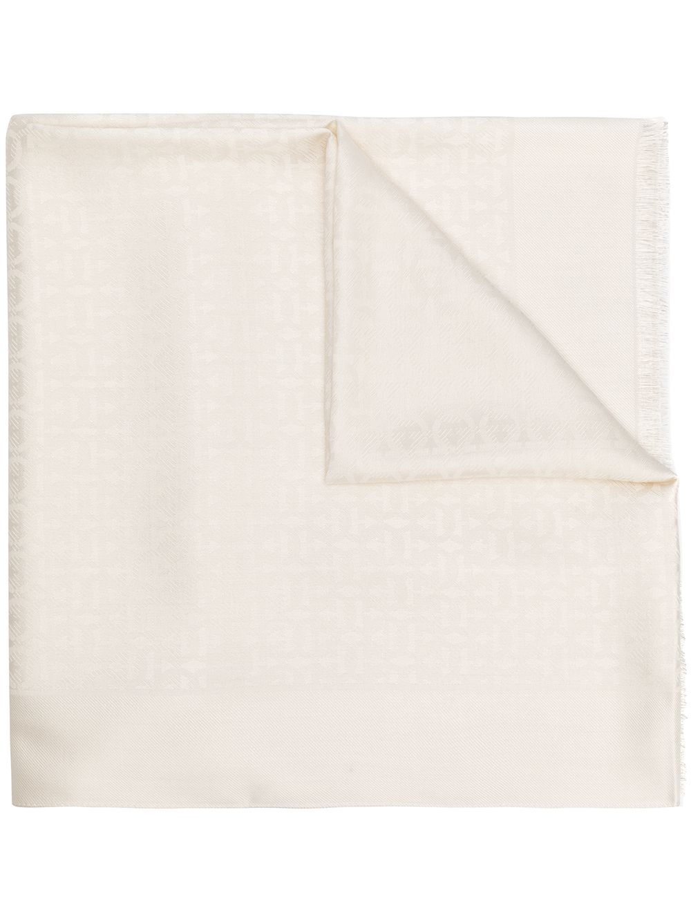 Ferragamo jacquard Gancini shawl - White von Ferragamo