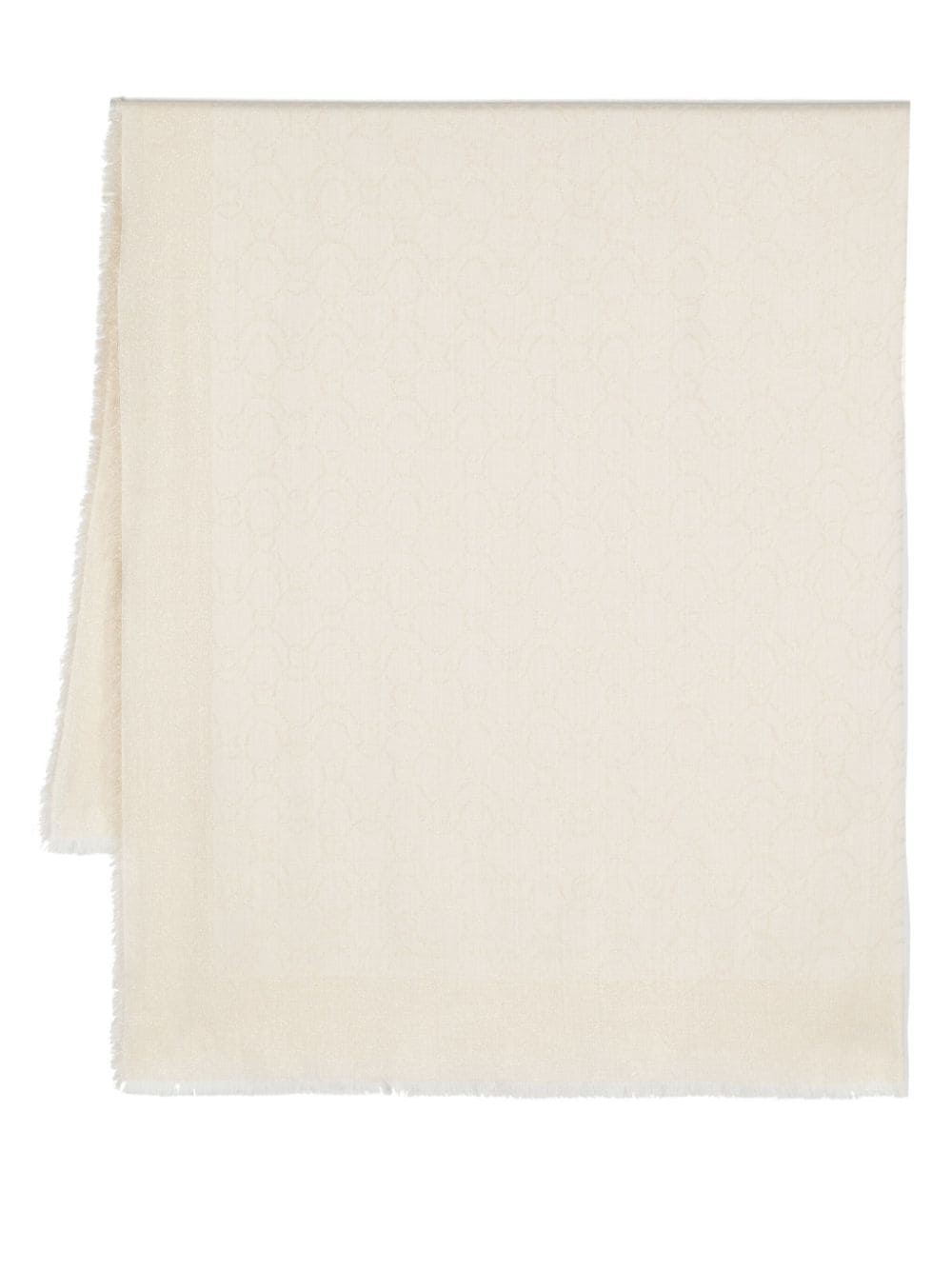 Ferragamo jacquard-logo lurex scarf - Neutrals von Ferragamo