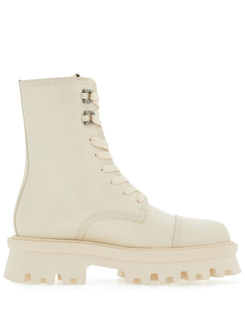Ferragamo lace-up leather boots - White von Ferragamo