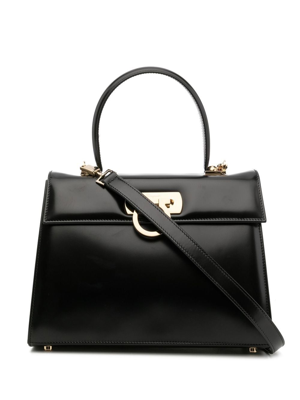 Ferragamo large Iconic top handle bag - Black von Ferragamo