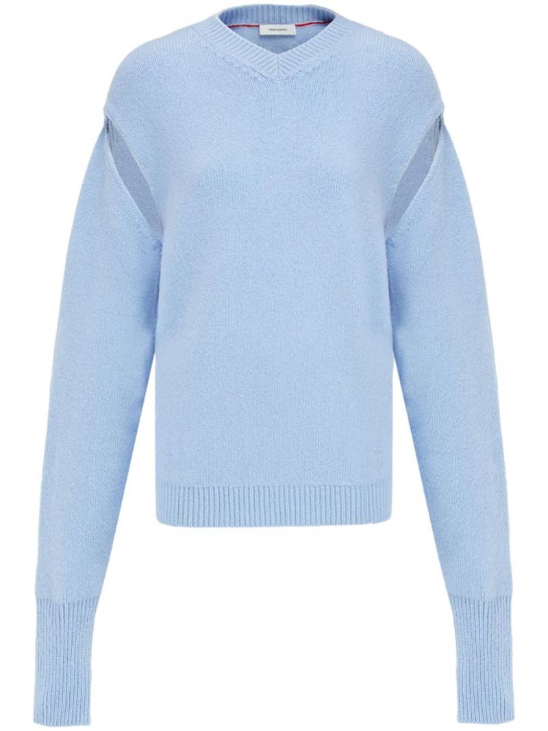 Ferragamo layered cashmere sweater - Blue von Ferragamo