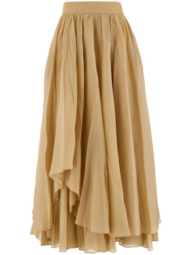 Ferragamo layered high-waisted midi skirt - Neutrals von Ferragamo