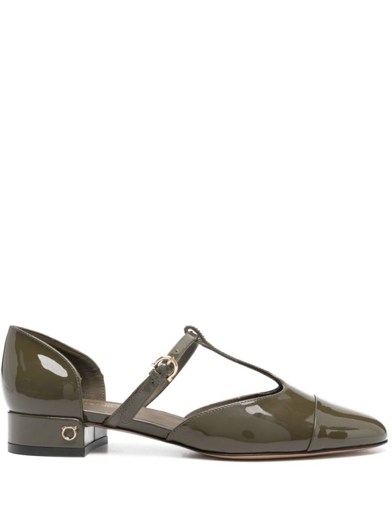 Ferragamo leather ballerina shoes - Green von Ferragamo