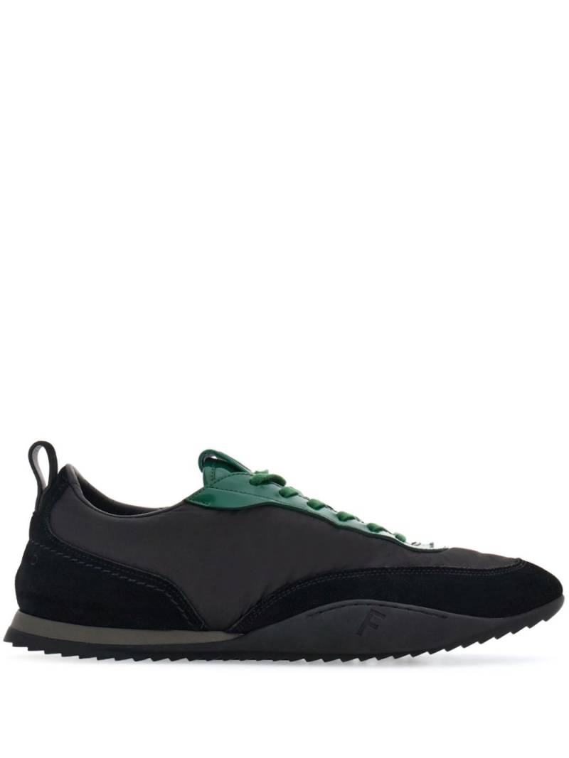 Ferragamo leather-trim lace-up sneakers - Black von Ferragamo