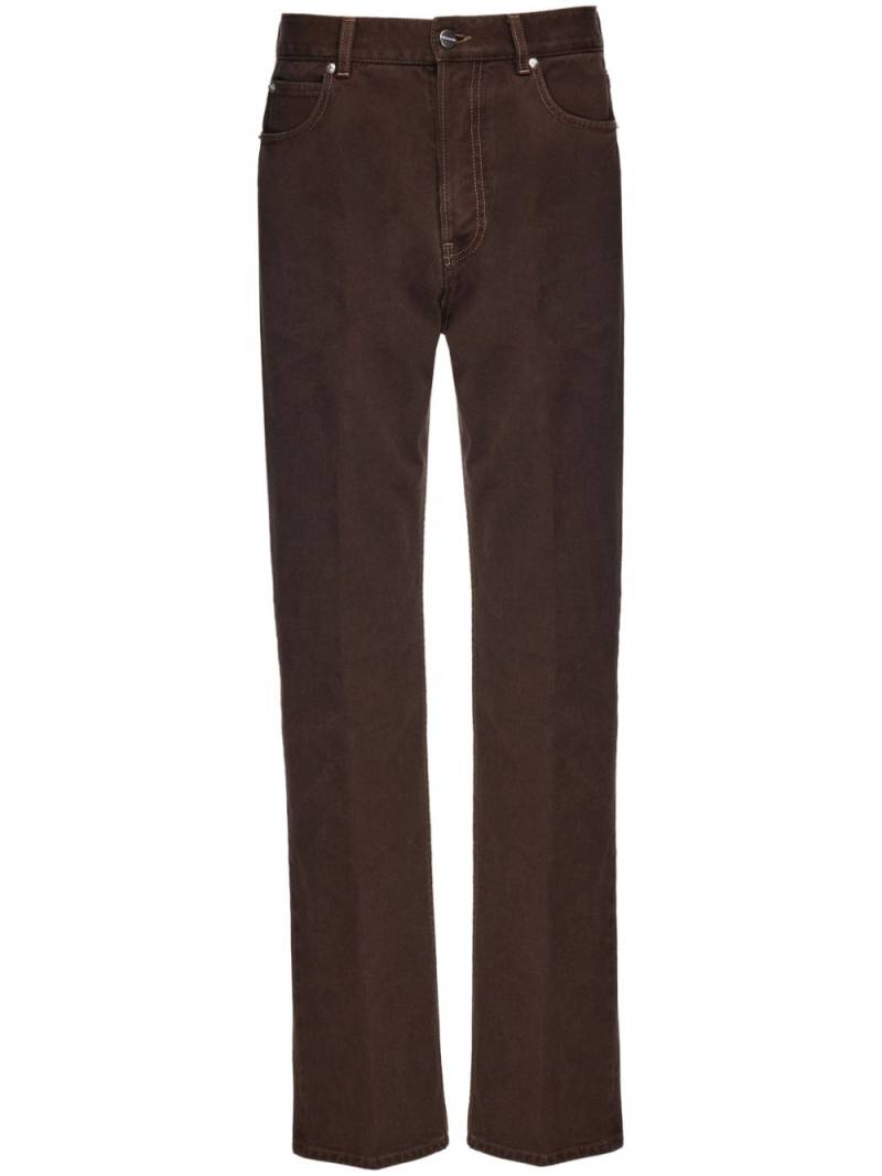 Ferragamo logo-appliqué washed straight-leg jeans - Brown von Ferragamo