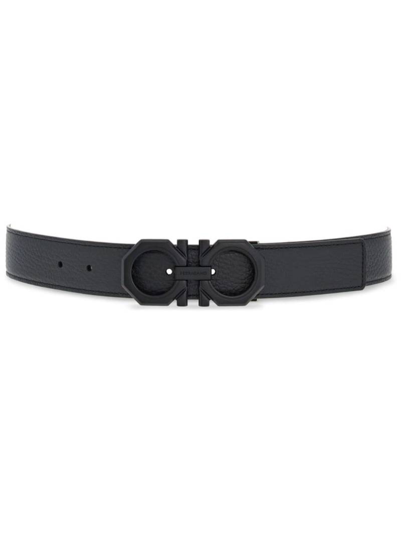 Ferragamo logo-buckle leather belt - Grey von Ferragamo