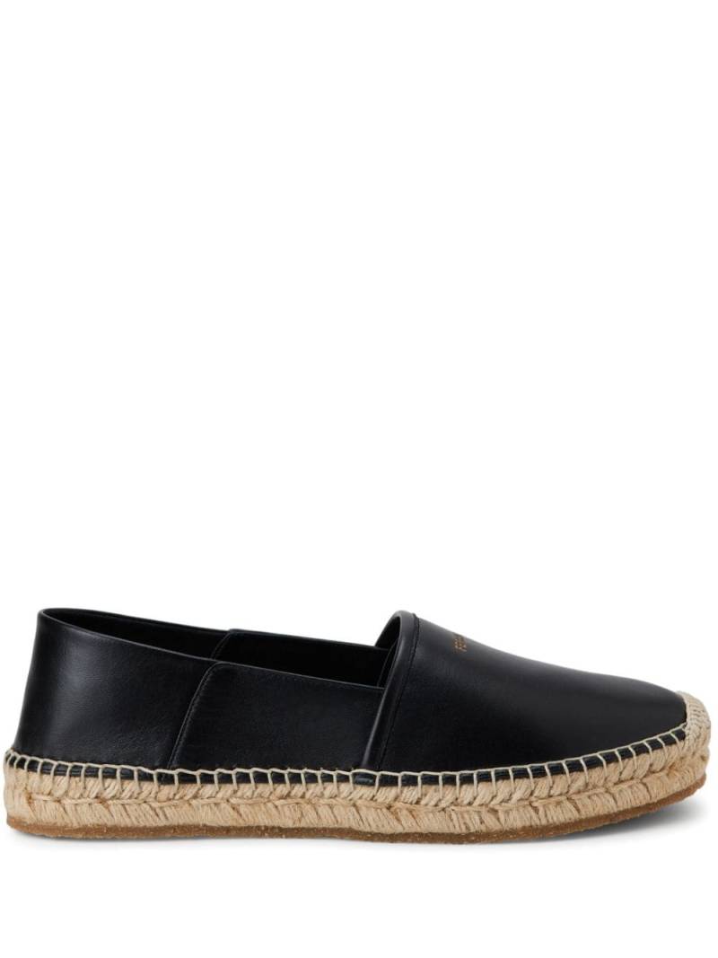 Ferragamo logo-debossed leather espadrilles - Black von Ferragamo