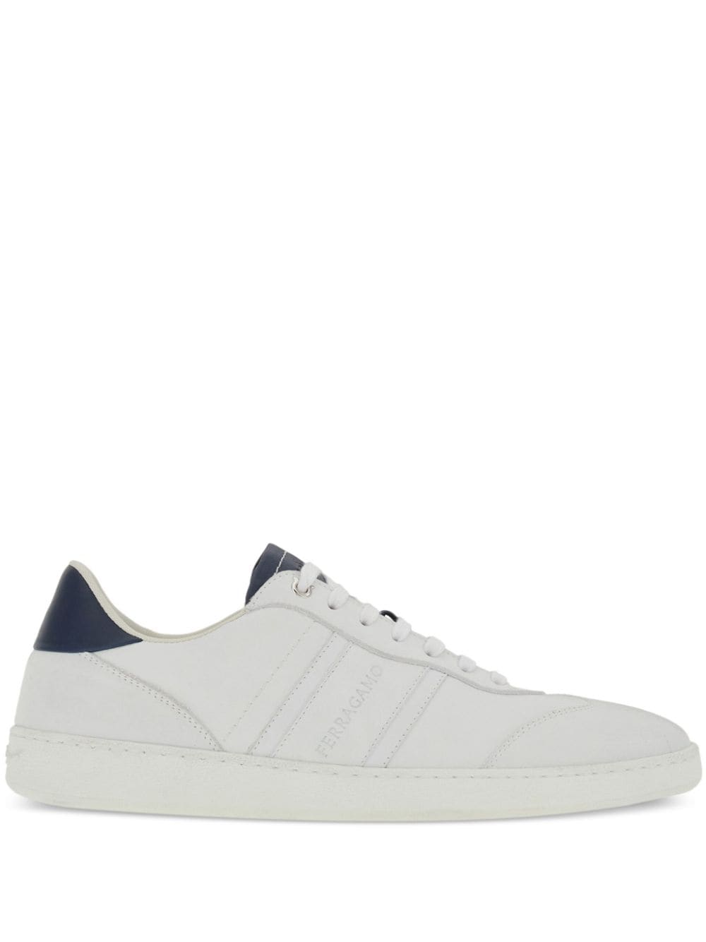 Ferragamo logo-debossed leather sneakers - White von Ferragamo