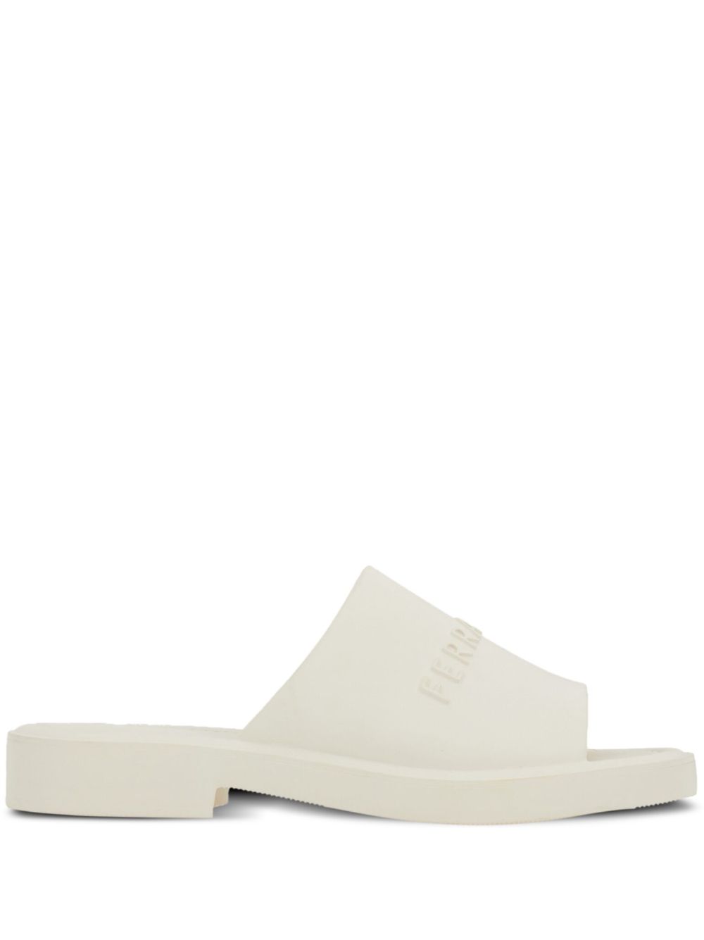 Ferragamo logo-debossed open-toe slides - White von Ferragamo