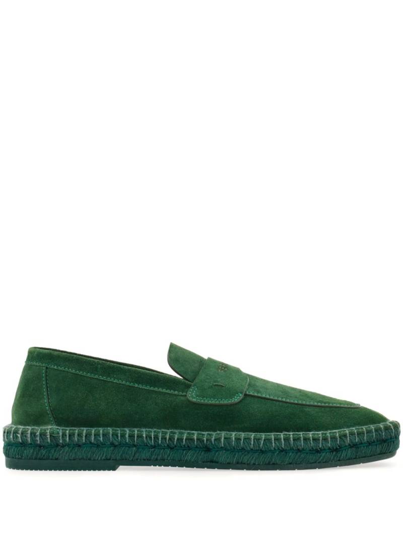 Ferragamo logo-debossed suede loafers - Green von Ferragamo