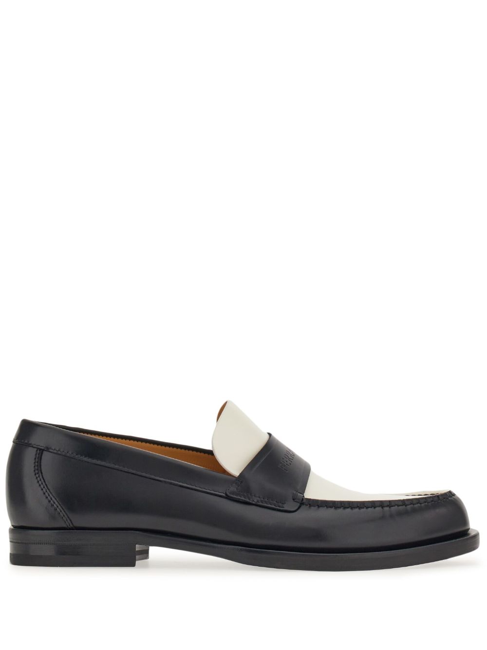 Ferragamo logo-debossed two-tone loafers - White von Ferragamo