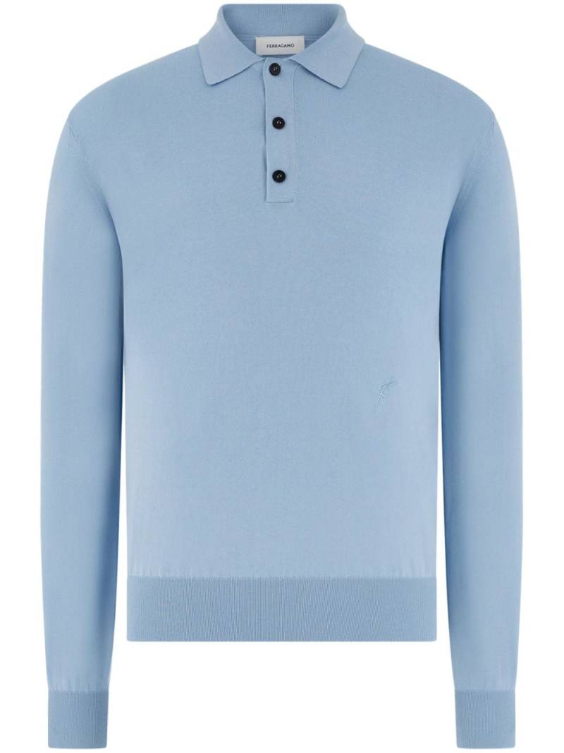 Ferragamo logo-embroidered polo shirt - Blue von Ferragamo