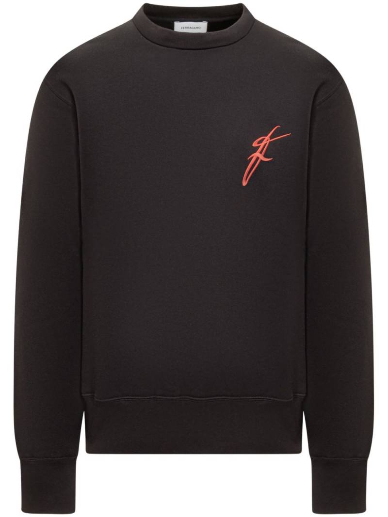 Ferragamo logo-embroidered sweatshirt - Black von Ferragamo