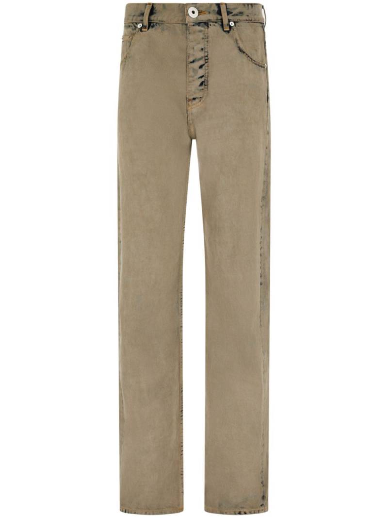 Ferragamo logo-patch cotton trousers - Neutrals von Ferragamo