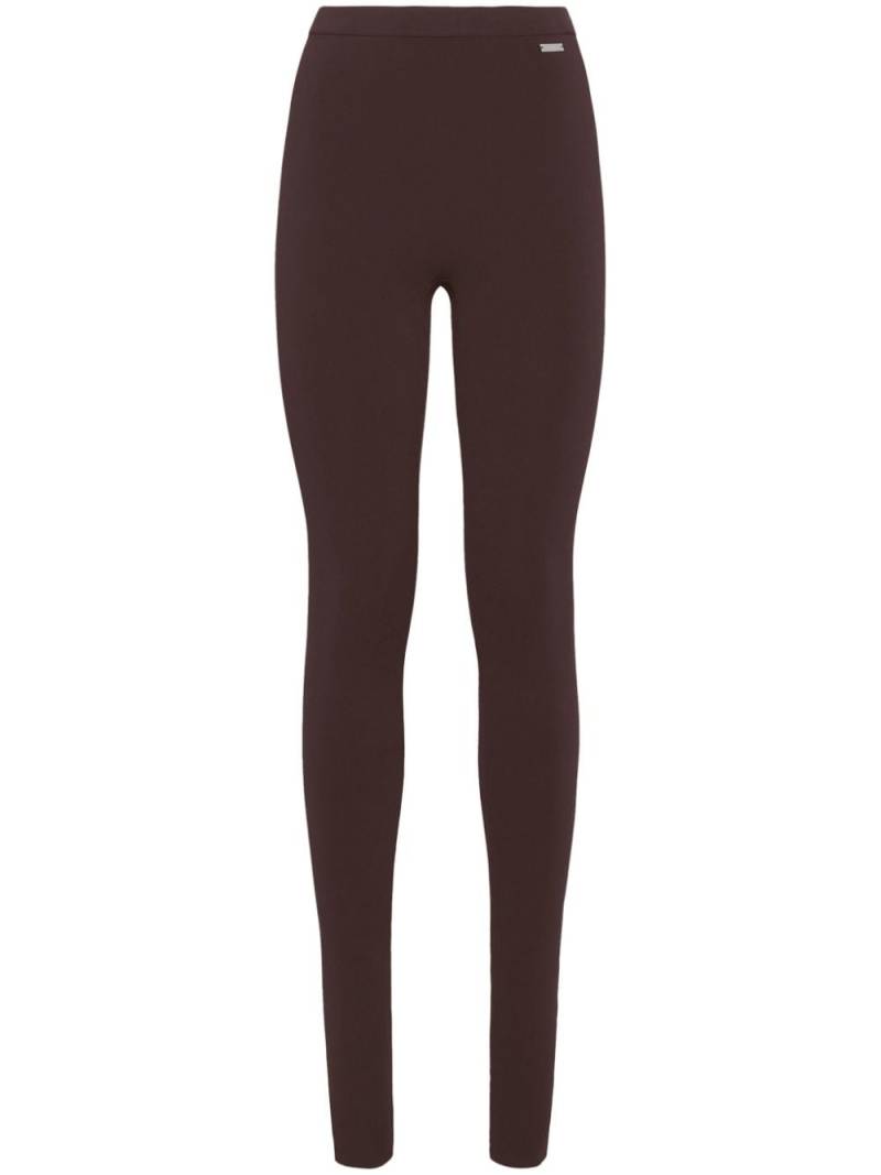 Ferragamo logo-plaque leggings - Brown von Ferragamo