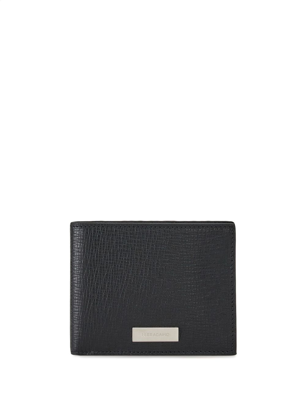 Ferragamo logo-plaque textured leather wallet - Black von Ferragamo