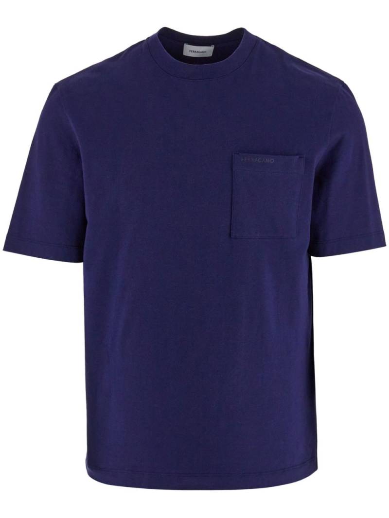 Ferragamo logo-print cotton T-shirt - Blue von Ferragamo