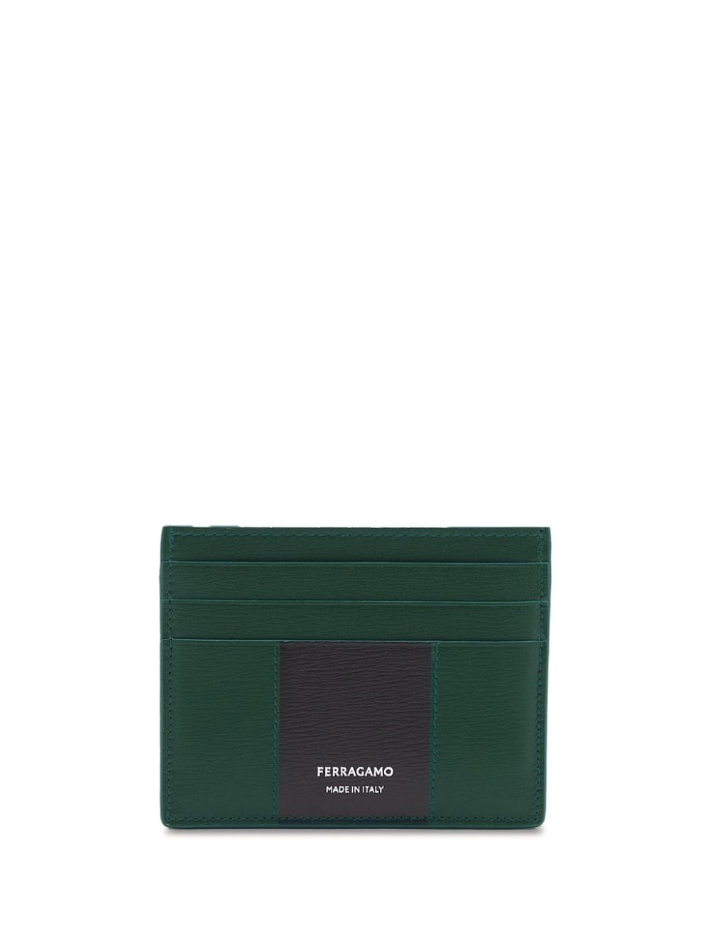 Ferragamo logo-print leather cardholder - Green von Ferragamo