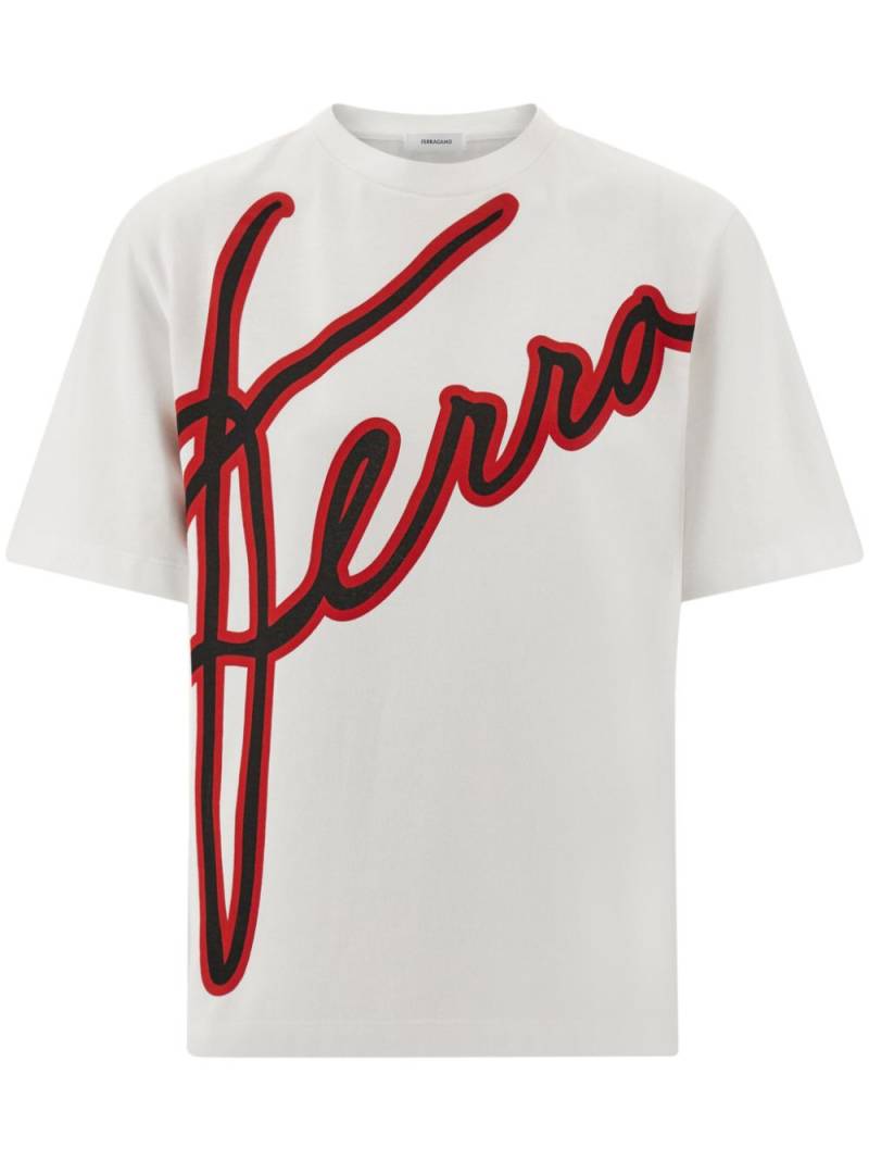 Ferragamo logo-print short-sleeved T-shirt - White von Ferragamo