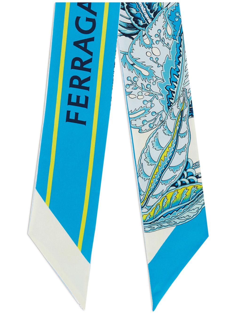 Ferragamo logo-print silk bandeau scarf - White von Ferragamo