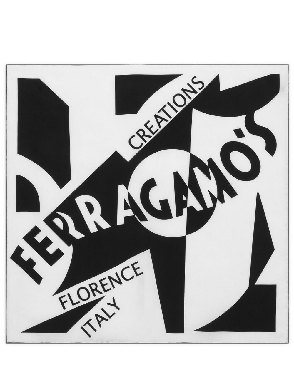 Ferragamo logo-print silk scarf - White von Ferragamo