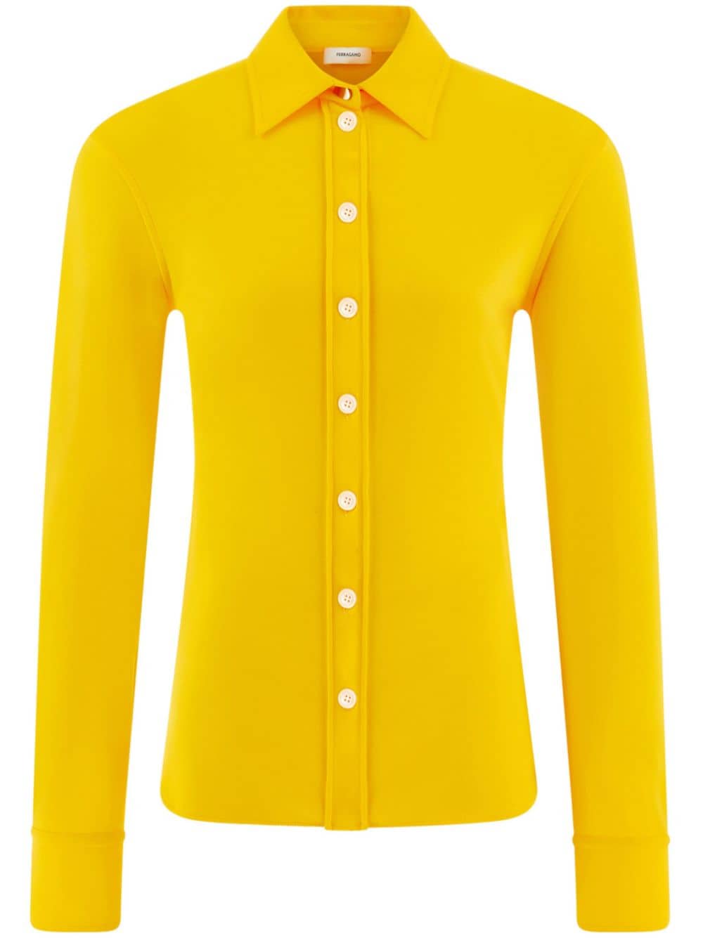 Ferragamo long-sleeve jersey shirt - Yellow von Ferragamo