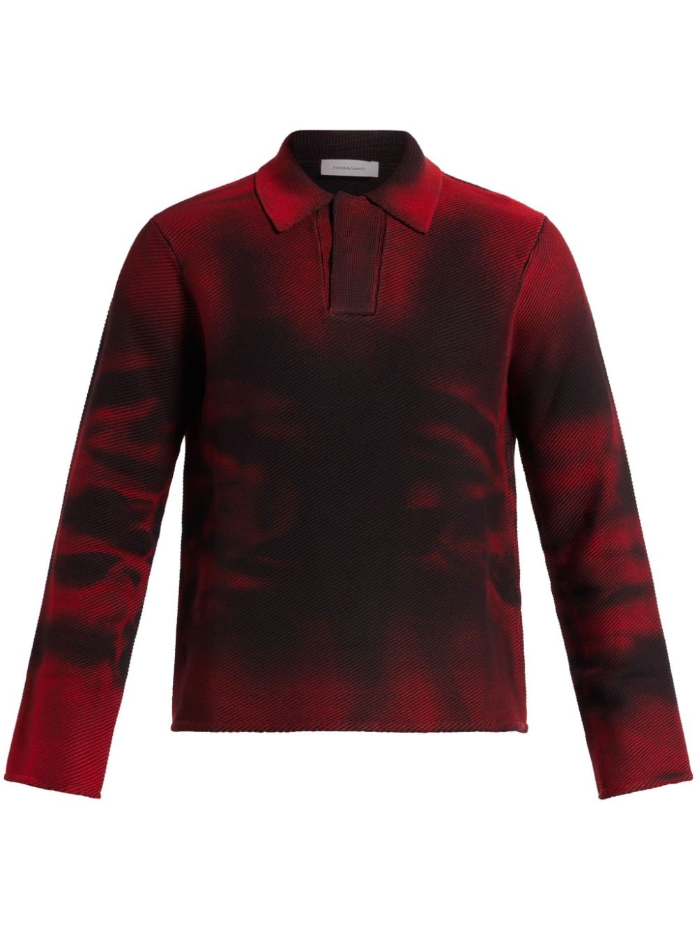 Ferragamo long-sleeved polo shirt - Red von Ferragamo