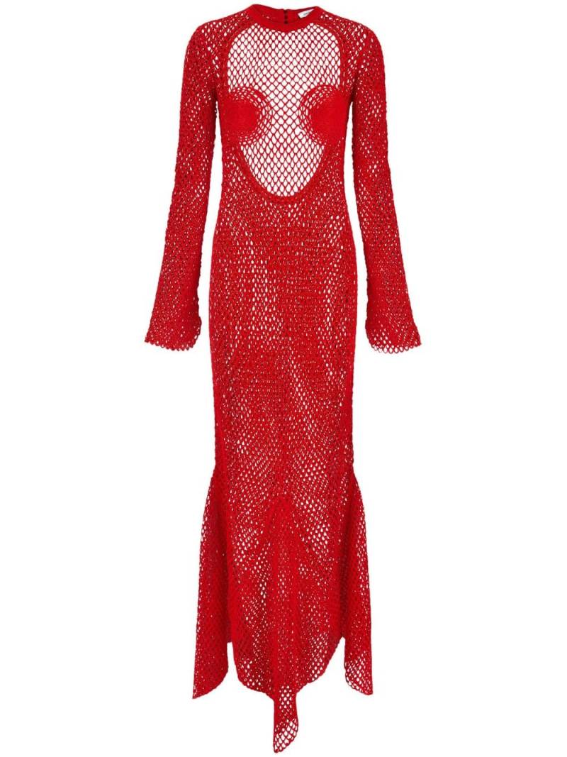 Ferragamo mesh open-back long dress - Red von Ferragamo