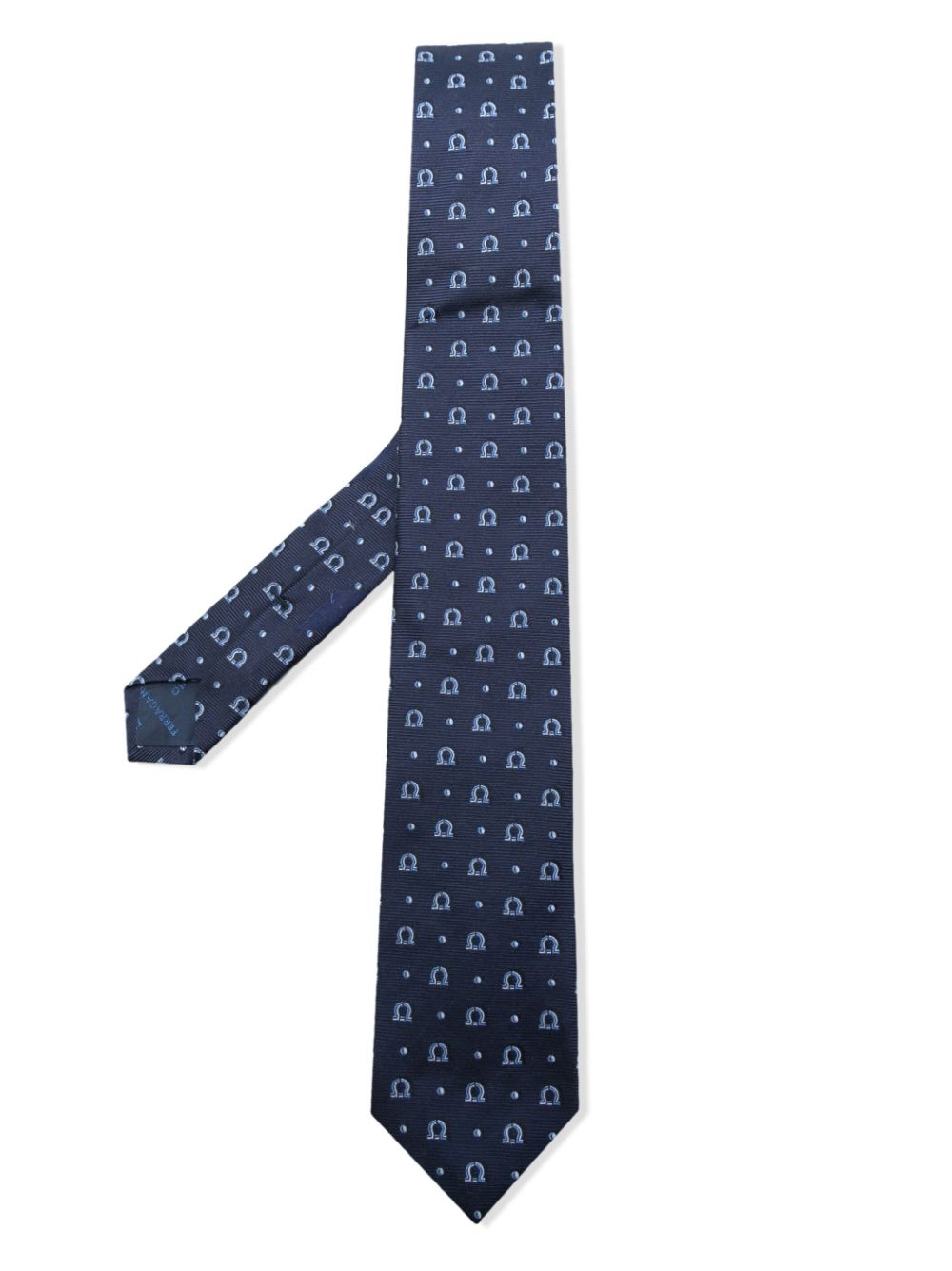 Ferragamo monogram-print adjustable-fit tie - Blue von Ferragamo