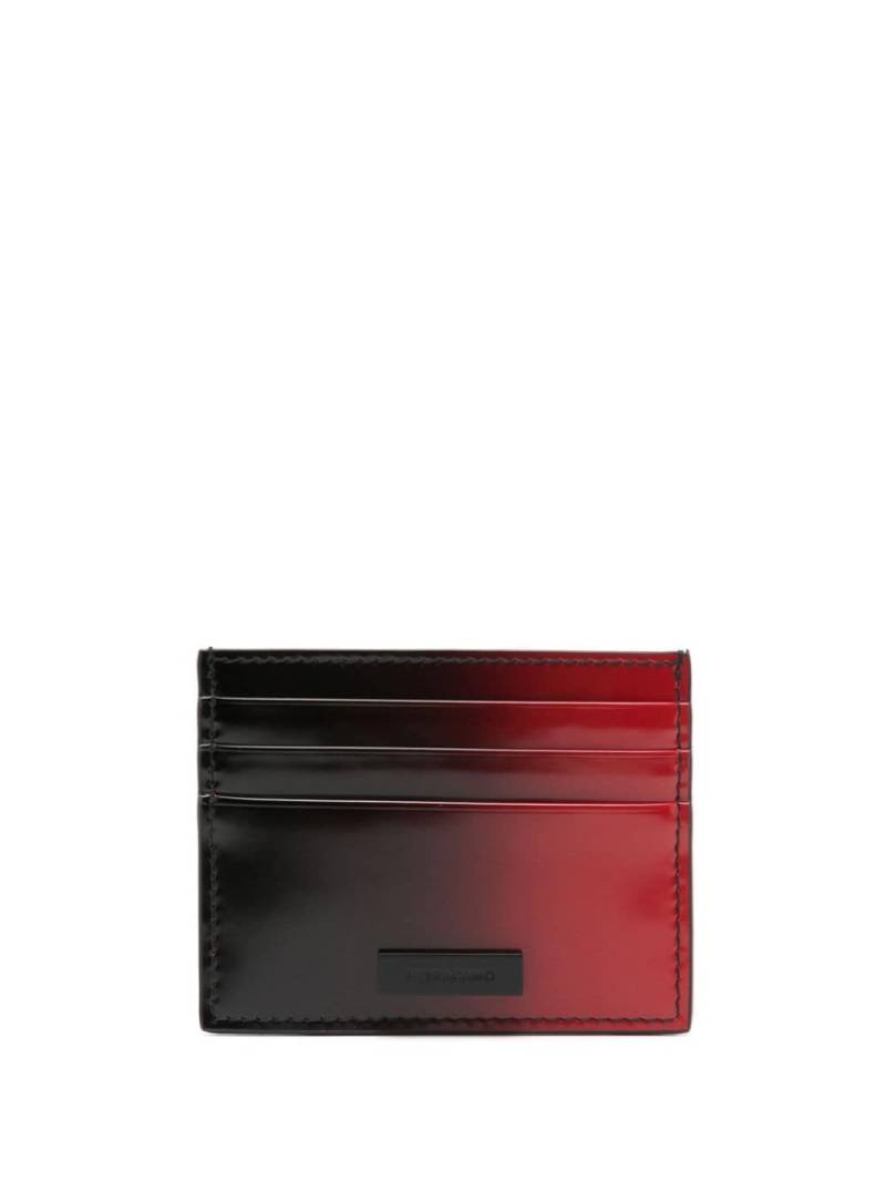 Ferragamo ombré-effect leather card holder - Black von Ferragamo