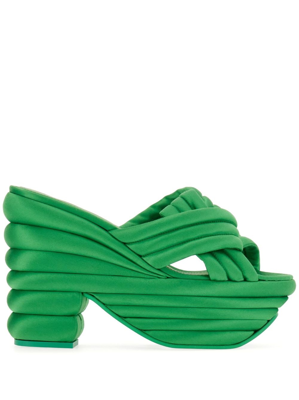 Ferragamo padded-design platform sandals - Green von Ferragamo